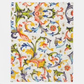 COUVERTURE POLAIRE FLORENTINE RENAISSANCE FLEURS EN VOLUTE,FLEURS (Devant)