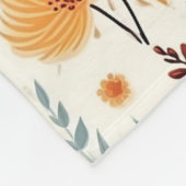 Couverture Polaire Flores d'automne rouges chaudes (Coin)