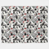 Couverture Polaire Flores d'hiver gris noir (Devant (Horizontal))