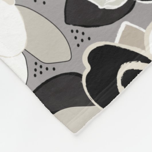 Couverture Polaire Flores d'hiver gris noir (Coin)