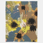 Couverture Polaire Flores d'ocre jaune (Devant)