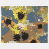 Couverture Polaire Flores d'ocre jaune (Devant (Horizontal))