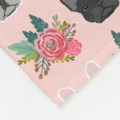 Couverture Polaire Flores roses de Bulldog en France (Coin)