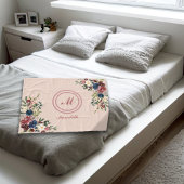 Couverture Polaire Flores rustiques Thanksgiving Monogramme personnal