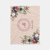 Couverture Polaire Flores rustiques Thanksgiving Monogramme personnal (Devant)