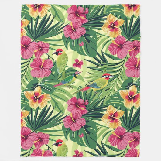 Couverture Polaire Flores tropicales d'été luxuriantes (Devant)