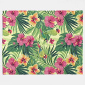 Couverture Polaire Flores tropicales d'été luxuriantes (Devant (Horizontal))