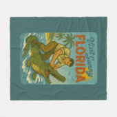 Couverture Polaire Florida Alligator Wrestling | Funny Retro Coastal (Devant (Horizontal))