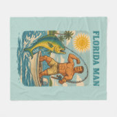 Couverture Polaire Florida Man -Coastal Fishing Boat- Retro Fisherman (Devant (Horizontal))