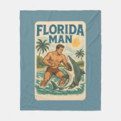 Couverture Polaire Florida Man Shark Wrestler Funny Retro Beach Life (Devant)