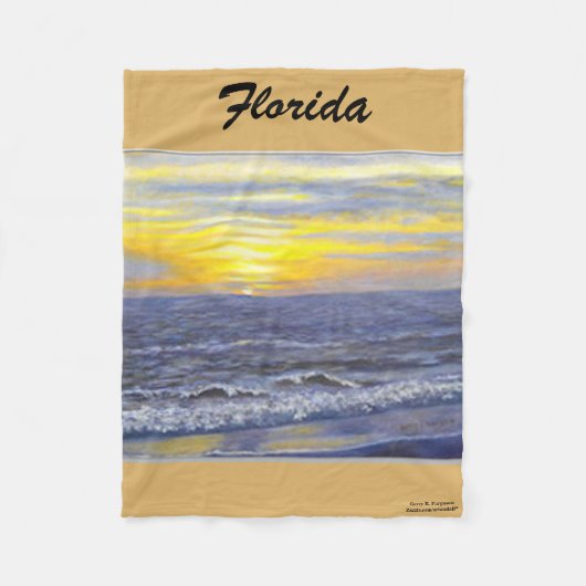 COUVERTURE POLAIRE FLORIDE FLORIDA OCEAN SUNSET FLEECE BLANKET (Devant)