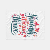 Couverture Polaire Flourish Dream Thrive Motivational  (Devant (Horizontal))