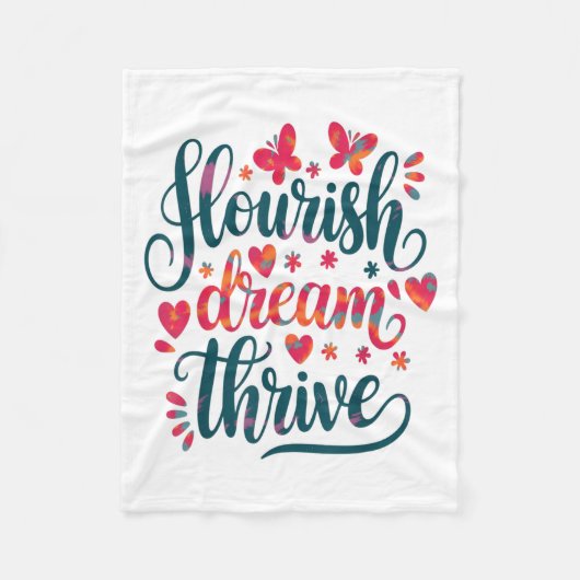 Couverture Polaire Flourish Dream Thrive Motivational  (Devant)