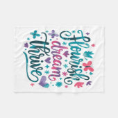 Couverture Polaire Flourish Dream Thrive Motivational  (Devant (Horizontal))