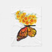Couverture Polaire Flower Butterfly with Yellow California Poppy (Devant)
