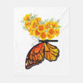 Couverture Polaire Flower Butterfly with Yellow California Poppy (Devant)