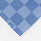 Couverture Polaire Flower Checkered Pattern No. 01 - Light Blue (Coin)