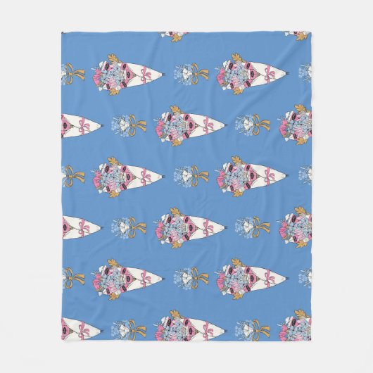 Couverture Polaire Flower & Perfume Bouquet Bundle on blue (Devant)
