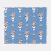 Couverture Polaire Flower & Perfume Bouquet Bundle on blue (Devant (Horizontal))