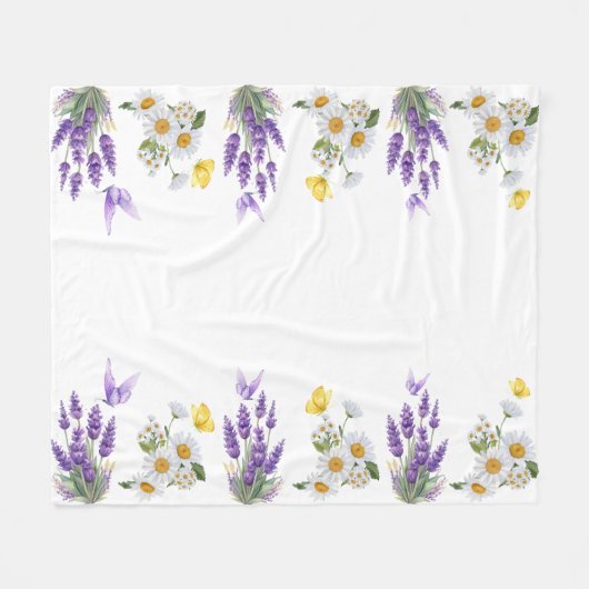 Couverture Polaire Flowers (Devant (Horizontal))