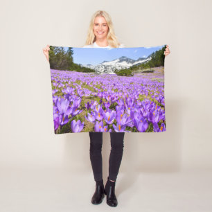 Couverture Polaire Flowers Crocus Pirin Mountain Park Bulgaria