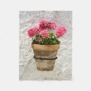 Couverture Polaire Flowers Geranium en Flower en Pot