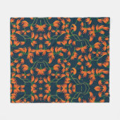 Couverture Polaire  Flowing Orange Floral Pattern (Devant (Horizontal))