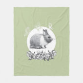 Couverture Polaire Fluffez le lapin. Dessin au crayon. (Devant)