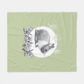 Couverture Polaire Fluffez le lapin. Dessin au crayon. (Devant (Horizontal))