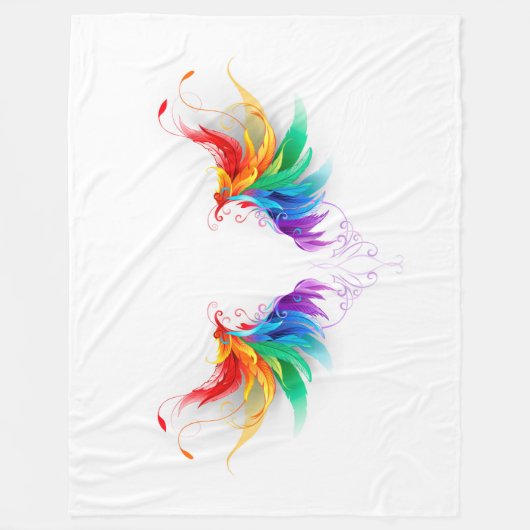 Couverture Polaire Fluffy Rainbow Wings (Devant)