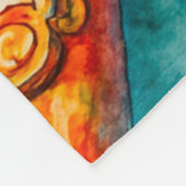 Couverture Polaire Flûte d'aquarelle vive personnalisée (Coin)