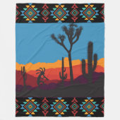 Couverture Polaire Flûte Jouer Paysage du désert Kokopelli (Devant)