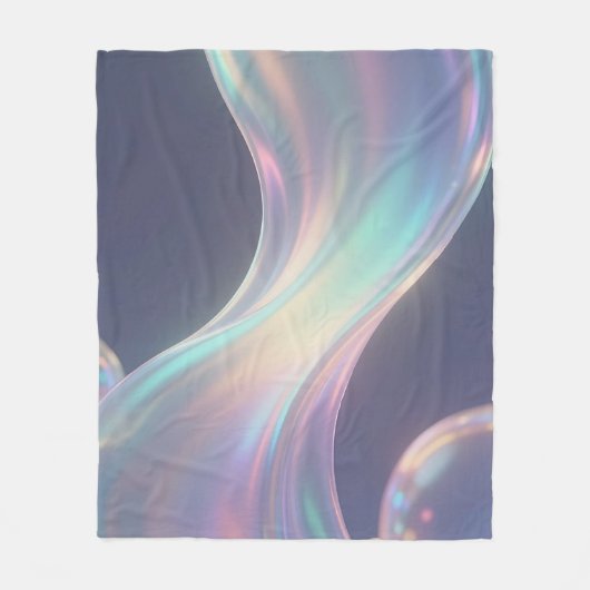 Couverture Polaire Flux de bulles abstrait iridescent (Devant)
