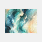 Couverture Polaire Flux d'océan doré Vagues abstraites (Devant (Horizontal))
