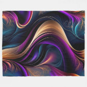 Couverture Polaire Flux lumineux - Gras Violet, Turquoise & Or Abstra (Devant (Horizontal))
