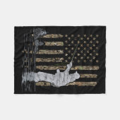 Couverture Polaire Fly Fishing Fisherman American Flag Camouflage Fly (Devant (Horizontal))