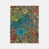 Couverture Polaire Fly, fly dragonfly on brown (Devant)