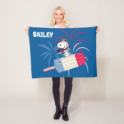 Couverture Polaire Flying Ace Snoopy on Ice Pop (En situation)