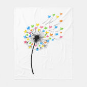 Couverture Polaire Flying colorful birds dandelion flow (Devant)