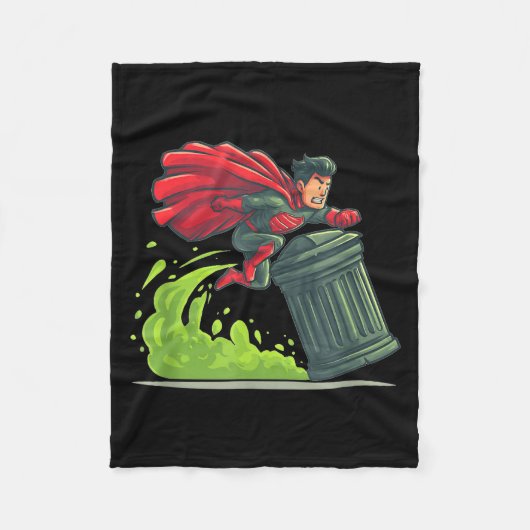 Couverture Polaire Flying Hero With Trash Can Costume For Take Out Th (Devant)
