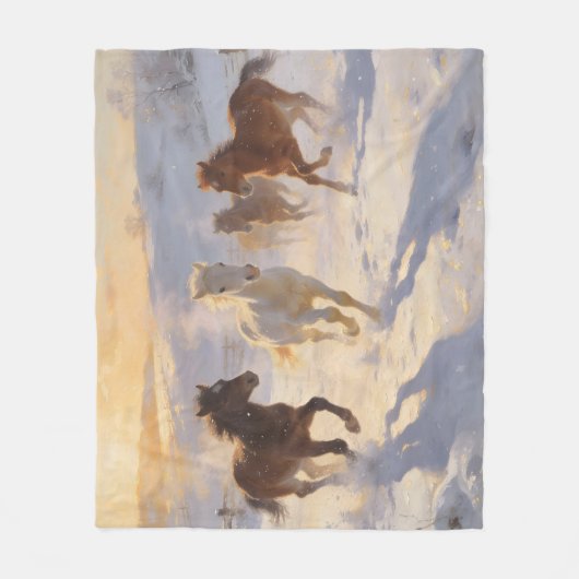 Couverture Polaire Foals at Play (Devant)