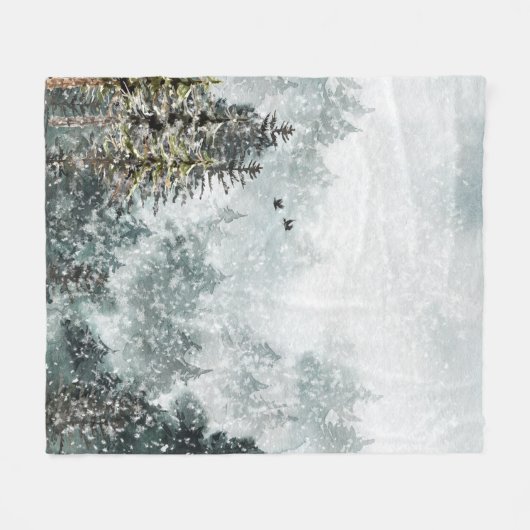 Couverture Polaire Foggy Mountain Snowy Winter Forêt Forêt Ravins (Devant (Horizontal))