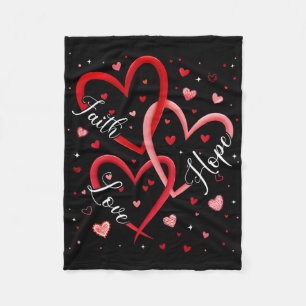 Couverture Polaire Foi chrétienne Espoir Amour Cœurs Religieux Valent