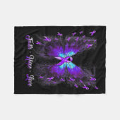 Couverture Polaire Foi papillon Espoir Aimer Fibromyalgie Sensibilisa (Devant (Horizontal))