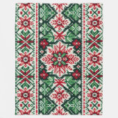 Couverture Polaire Foire de Noël/hiver île rouge et verte (Devant)