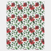 Couverture Polaire Foliage d'hiver Holly Berries Botanique (Devant)