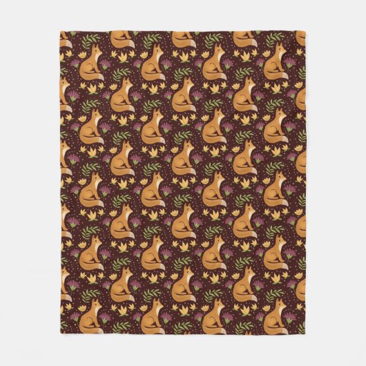 Couverture Polaire Folk Foxes Spiral (Devant)