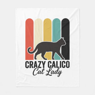 Couverture Polaire Folle Dame au Chat Calico Vintage Design Rétro Cha