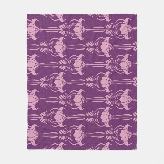 Couverture Polaire Fond d'écran floral violet rose (Devant)