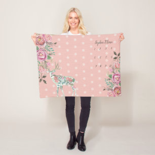 Couverture Polaire Fond photo Baby Floral Dot Deer Antler BOHO